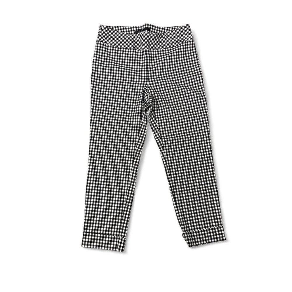 NWOT Y2K up! Thincredible fit black and white gingham stretch capri pants sz‎ 12